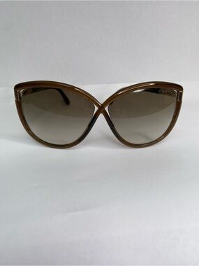 Tom Ford $585+Tax Butterfly Full Rim Dard Havana Frame and Brown Lens Abbe TF327